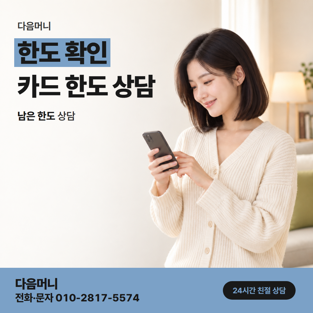 다음머니 남양주카드깡 비용까지 담긴 결제 금액과 남은 한도